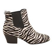 Hogan Zebra Print Chelsea Ankelboots White, Dam