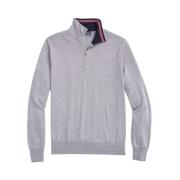 Brooks Brothers Merino Halvzippade Stickad Polotröja Gray, Herr