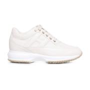 Hogan Sneakers i texturerat läder med pärlemorfinish White, Dam