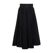 Plain Units Midi Skirts Black, Dam