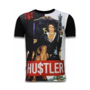 Local Fanatic Hu$tler Digital Rhinestone - Herr t shirt - 11-6258Z Bla...