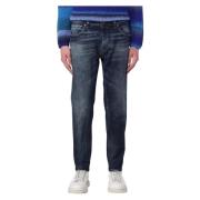 Dondup Stiliga Slim-fit Jeans för Män Blue, Herr