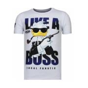 Local Fanatic Like A Boss Duck - Man T shirt - 13-6220W White, Herr