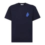 JW Anderson Marinblått Ankare Bomull T-shirt Blue, Herr