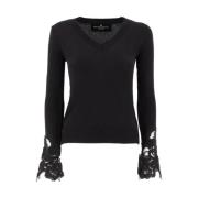 Ermanno Scervino Round-neck Knitwear Black, Dam