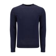 Woolrich Rundhalsad stickad tröja Blue, Herr