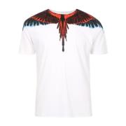 Marcelo Burlon T-shirts och Polos med Multifärgat Vingtryck White, Her...