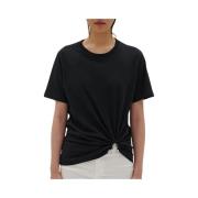 Barbara Bui Dam T-shirt med draperad effekt i bomullsjersey Black, Dam
