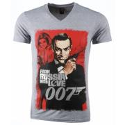 Local Fanatic James Bond From Russia 007 - T Shirt Herr - 54001G Gray,...