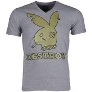 Local Fanatic Bunny Destroy - Herr T-shirt - 1334G Gray, Herr