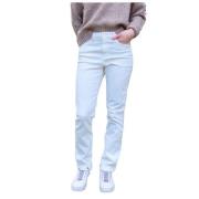 Islow Malo Slim Högmidjade Bomullsbyxor Beige, Dam