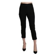 Bencivenga Svarta höga midja skinny cropped byxor Black, Dam