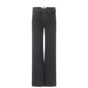 Tomorrow Klassiska Loose Fit Straight Jeans Black, Dam