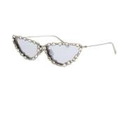 Dior Fjärilsinspirerade solglasögon med silverram och silver spegelgla...
