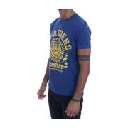 Frankie Morello Bomulls ryttare Crewneck T-Shirt Blue, Herr