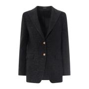 Tagliatore Tweed Damblazer - Elegant Garderobsinslag Black, Dam