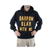 Barrow Svart huvtröja med främre bokstäver och bakre björn Black, Herr