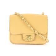 Chanel Vintage Begagnad Axelväska Beige, Dam