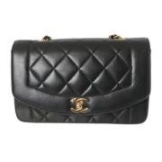 Chanel Vintage Förhandsägd Svart Läder Chanel Väska Black, Dam