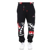 Sprayground Sportiga Sweatpants med Knä Mönster Black, Herr