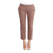 Costume National Stiliga Brun Corduroy Cropped Byxor Brown, Dam