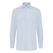 Boggi Milano Slim Fit Bomull Dobby Skjorta Blue, Herr