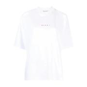 Marni Logo-print Bomull T-shirt White, Dam
