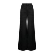 Frame Wide Trousers Black, Dam
