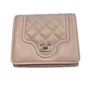 Chanel Vintage Förägad Rosa Läder Chanel Plånbok Pink, Dam