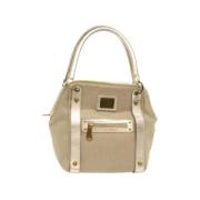 Burberry Vintage Pre-owned Canvas axelremsvskor Beige, Dam