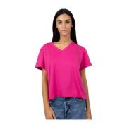Gran Sasso V-Hals T-Shirt Pink, Dam