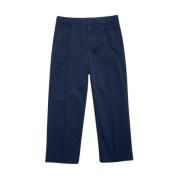 Aspesi Cropped Trousers Blue, Dam