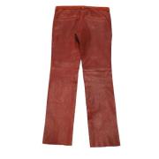 Isabel Marant Pre-owned Röda Läder Slim Fit Byxor Red, Dam