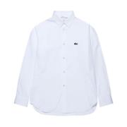 Comme des Garçons Vit Lacoste Logo-Patch Bomullsskjorta White, Herr