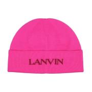 Lanvin Fuchsia Ullhatt med Broderad Logotyp Pink, Dam
