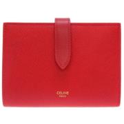 Celine Vintage Begagnad Röd Läderplånbok Red, Dam