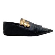 Jil Sander Pre-owned Svarta läder wrap loafers Black, Dam