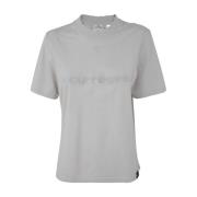 Courrèges Edgy Distressed Dry Jersey T-Shirt Gray, Dam