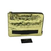 Chanel Vintage Förägande Guld Canvas Väska Yellow, Dam