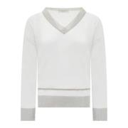 Fabiana Filippi V-neck Knitwear White, Dam