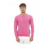 Alpha Studio Stilfull Rosa Crewneck Sweater Pink, Herr