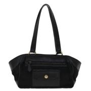 Prada Vintage Förägande Svart Tyg Prada Axelväska Black, Dam