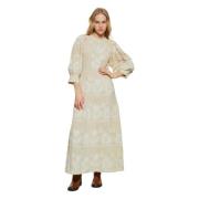 Antik Batik Maxi Klänning Beige, Dam