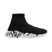 Balenciaga Speed 2.0 graffiti sock sneakers Black, Dam