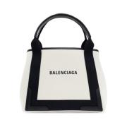 Balenciaga Navy Small Cabas Bag Beige, Dam