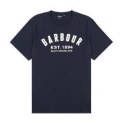 Barbour Vintage Logo Print T-Shirt Blue, Herr