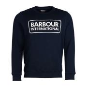 Barbour Marinbl? Sweatshirt med Stor Logotyp - Klassisk Stil Blue, Her...