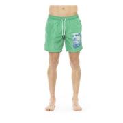 Bikkembergs Green Polyester Swimwear Green, Herr