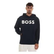 Boss Maxi Logo Oversize Sweatshirt med huva Blue, Herr