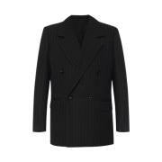 Bottega Veneta Svart Dubbelknäppt Randig Blazer Black, Dam